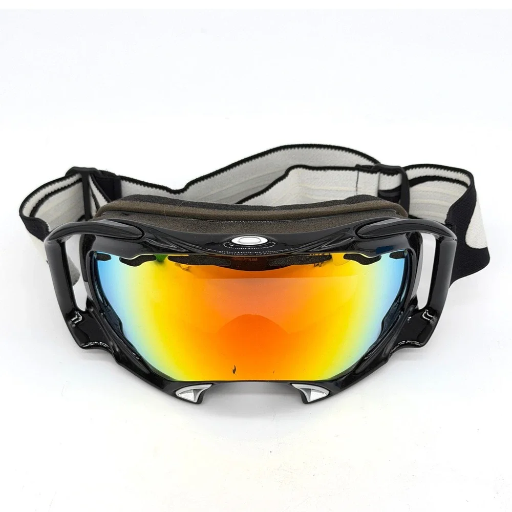 Oakley Splice Snow Goggles Black Frame Fire Iridium Polarized Lens Ski Snowboard